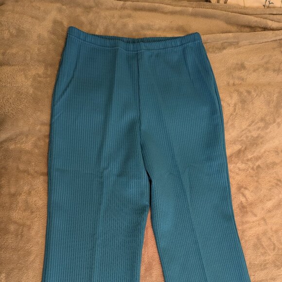 Vintage 1960s 1970s Dutchmaid Blue Pull On Polyester Pants Slacks Size Large - Picture 1 of 9